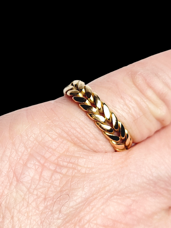 Antique 18ct interlinked gold chain ring SKU: 6462 DBGEMS - image 3