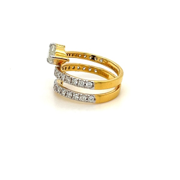 Pear Diamond Snake Ring In Yellow Gold - image 4