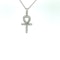 Beautiful Ankh Diamond Cross Pendant In White Gold - image 1