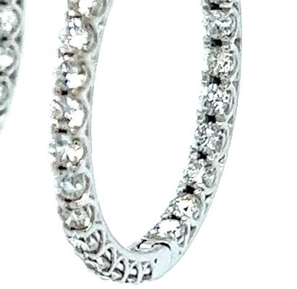 Pretty Inside Out Hoops Diamond Earring’s In White Gold - image 3