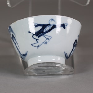 Chaffers Liverpool ‘Jumping Boy’ pattern teabowl, c.1760