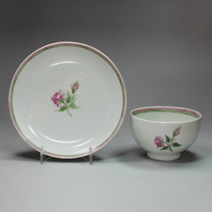 Chinese famille rose teacup and saucer, Qianlong (1734-95)