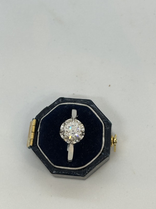 Art Deco French single diamond platinum ring at Deco&Vintage Ltd - image 2