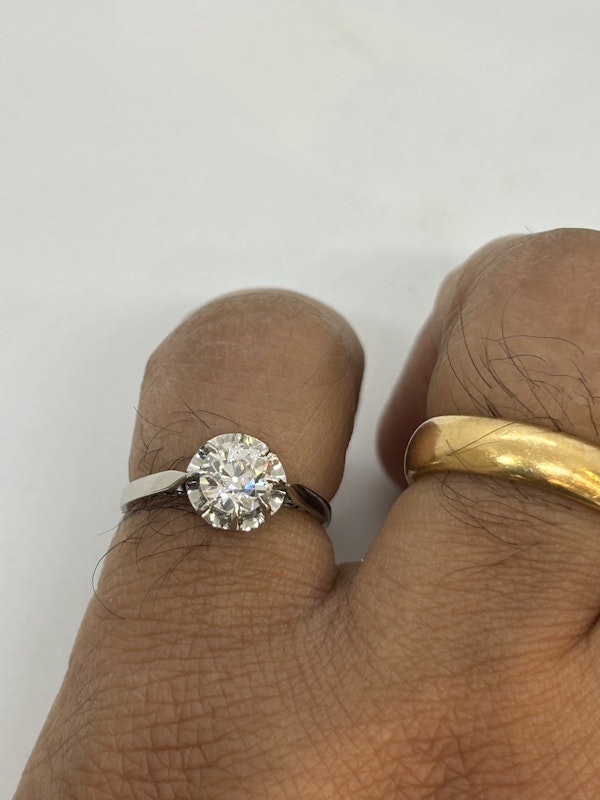 Art Deco French single diamond platinum ring at Deco&Vintage Ltd - image 3