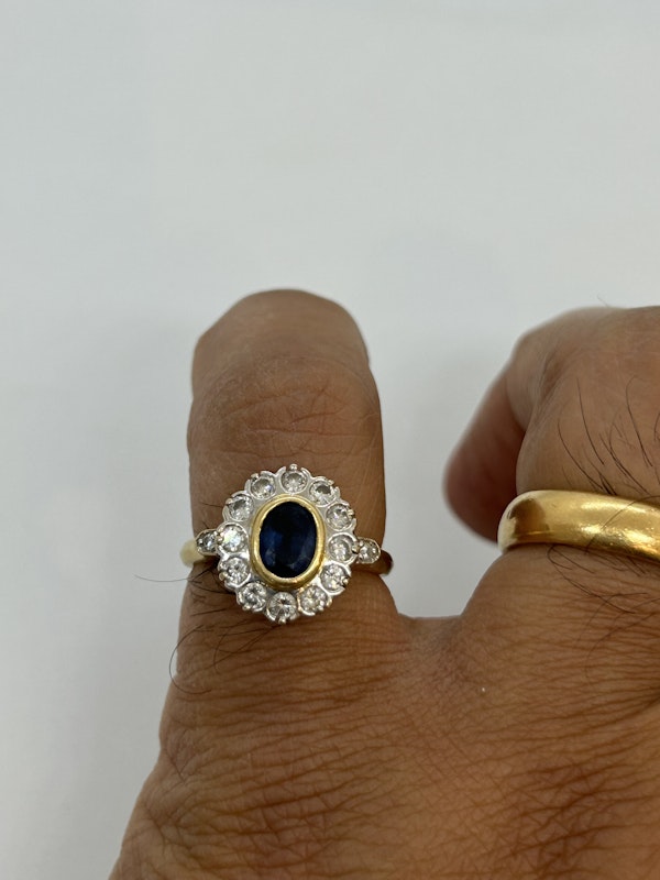 Vintage French sapphire diamond ring at Deco&Vintage Ltd - image 3