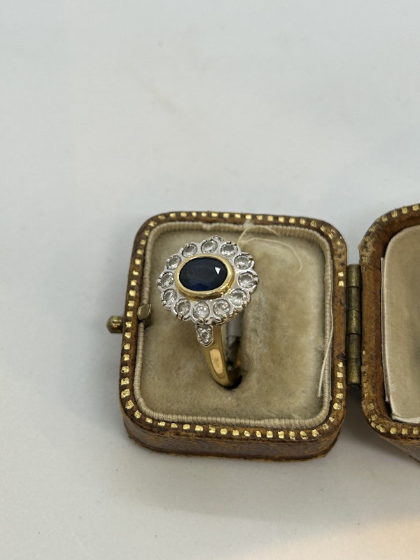 Vintage French sapphire diamond ring at Deco&Vintage Ltd - image 2