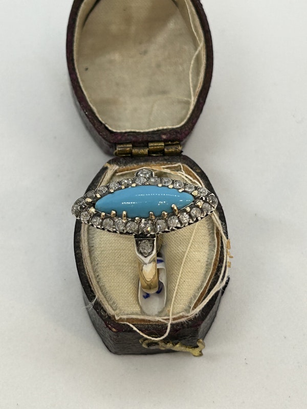 Persian turquoise diamond ring - image 2