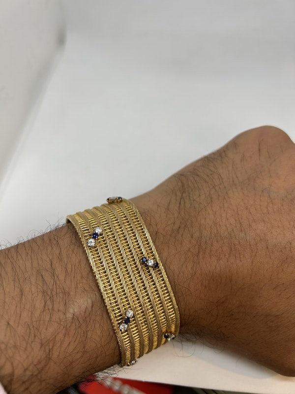 1960,s sapphire diamond 18ct gold bracelet at Deco&Vintage Ltd - image 3