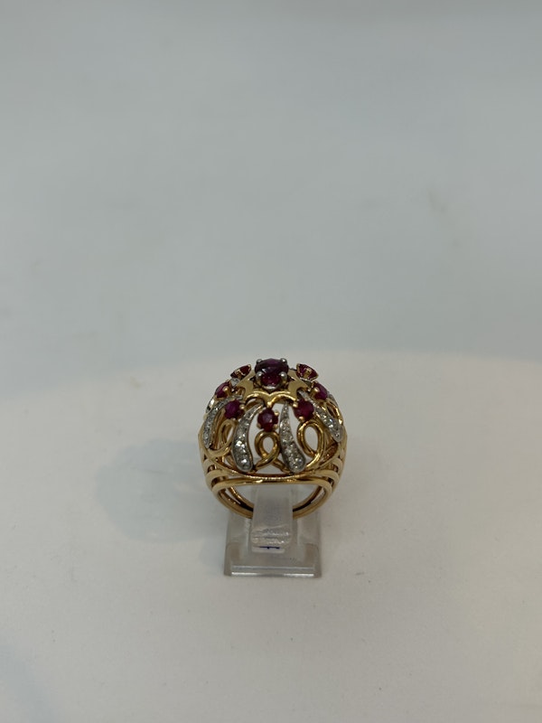 1950,s ruby diamond French ring at Deco&Vintage Ltd - image 2