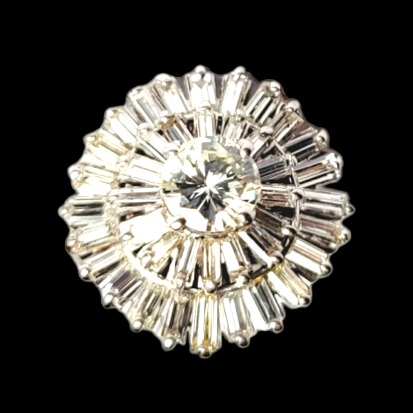 Baguette diamond cluster ballerina ring SKU: 6484 DBGEMS - image 1