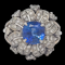 Vintage cornflour sapphire and diamond dress ring SKU: 6493 DBGEMS - image 1