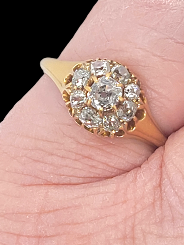 Antique diamond cluster engagement ring SKU: 6492 DBGEMS - image 2