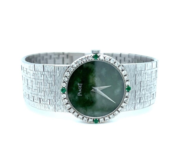 A Unique PIAGET Bracelet Watch Circa 1990 With Diamonds&Emeralds In 18/K White Gold - image 2