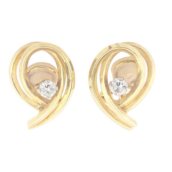 Vintage gold Garrards gold and diamond earrings SKU: 6506 DBGEMS - image 1