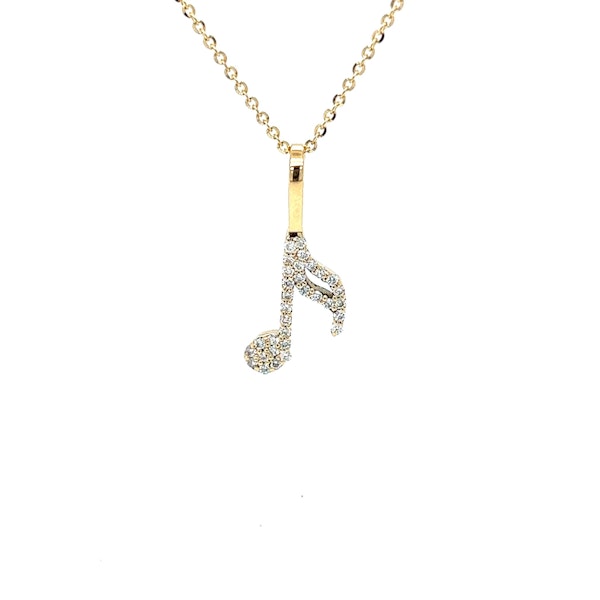 Beautiful Piano Note Diamond Necklace - image 1