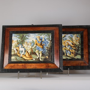 Pair of Castelli plaques, early 18th century