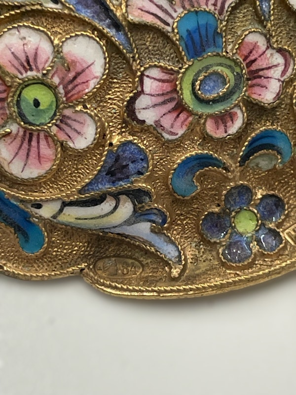 Antique Russian Silver cloisonné shaded enamel buckle, Moscow c.1880. - image 3