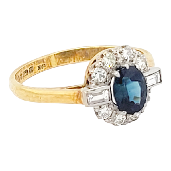 Vintage sapphire and diamond cluster ring SKU: 6517 DBGEMS - image 4