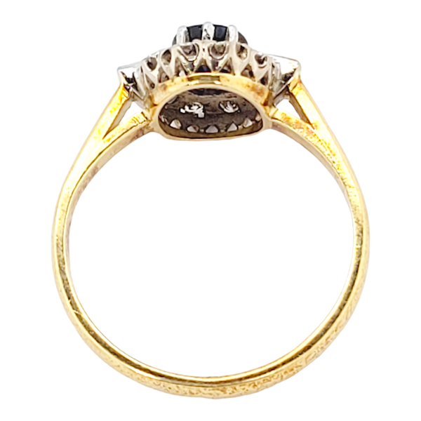 Vintage sapphire and diamond cluster ring SKU: 6517 DBGEMS - image 3