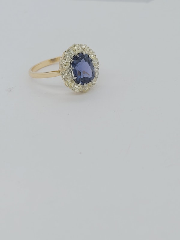 Antique sapphire and yellow diamond engagement ring SKU: 6518 DBGEMS - image 3