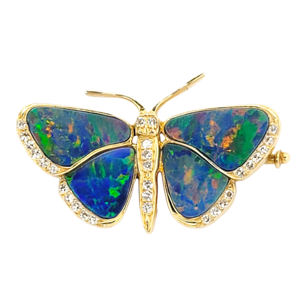 Opal and diamond butterfly brooch/ pendant SKU: 6521 DBGEMS - image 4
