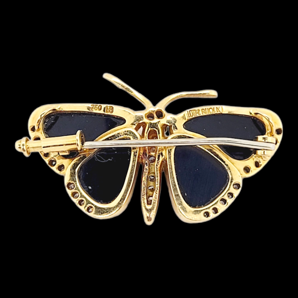 Opal and diamond butterfly brooch/ pendant SKU: 6521 DBGEMS - image 2