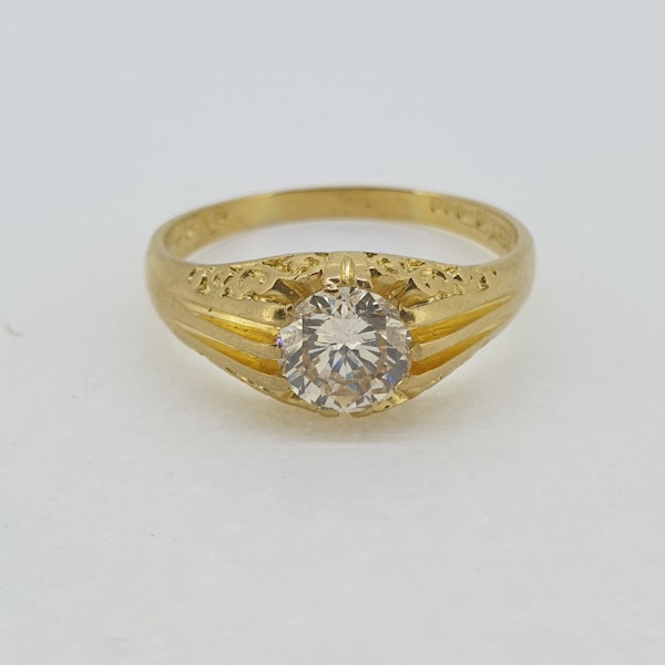 Gypsy style solitaire ring D1.24 cts - image 2