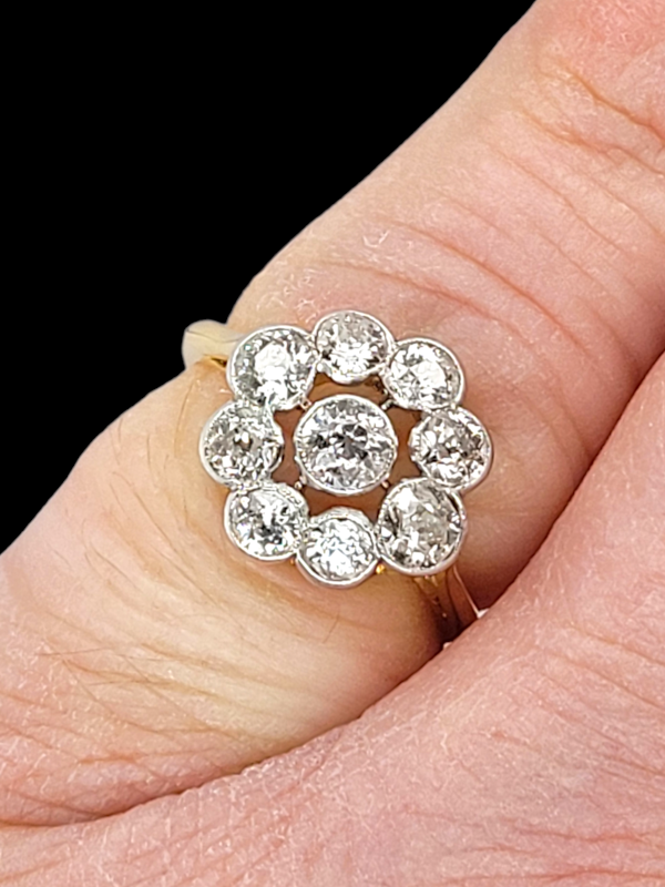 Edwardian diamond cluster engagement ring SKU: 6537 DBGEMS - image 2