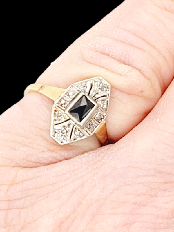 Antique sapphire and diamond ring SKU: 6539 DBGEMS - image 2
