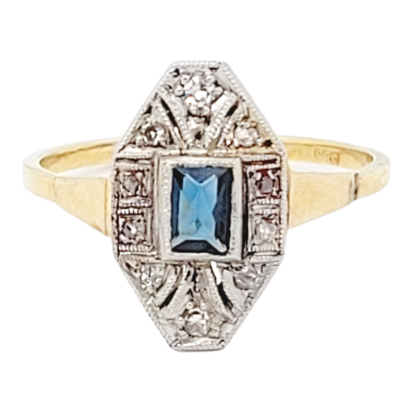 Antique sapphire and diamond ring SKU: 6539 DBGEMS - image 1