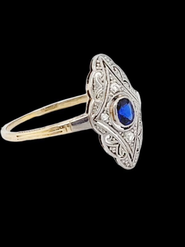 Edwardian sapphire and diamond engagement ring SKU: 6540.DBGEMS - image 4