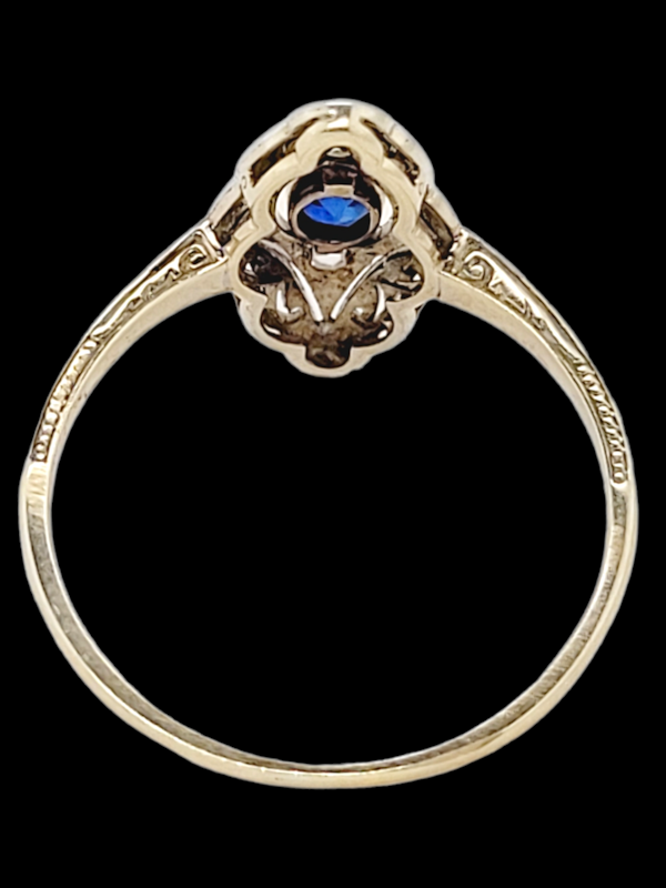 Edwardian sapphire and diamond engagement ring SKU: 6540.DBGEMS - image 3