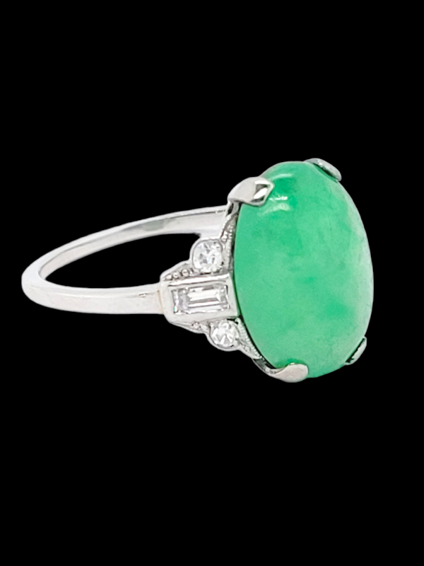 Art deco diamond jade and diamond ring SKU: 6544 DBGEMS - image 3