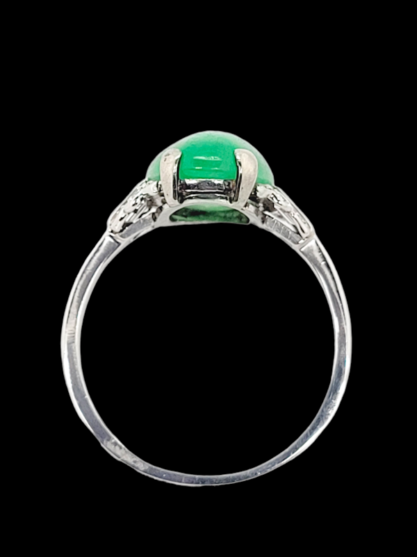Art deco diamond jade and diamond ring SKU: 6544 DBGEMS - image 2