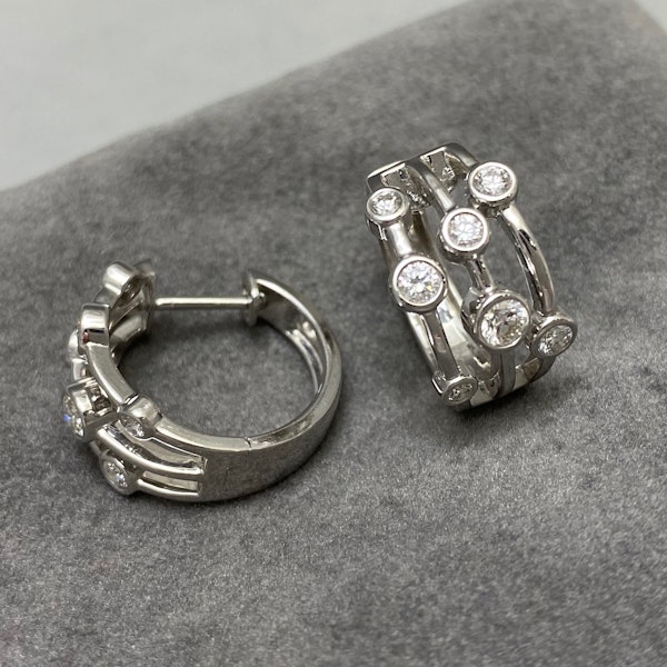 Hoop Diamond Earrings in 18ct White Gold date circa 1980, SHAPIRO & Co since1979 - image 11