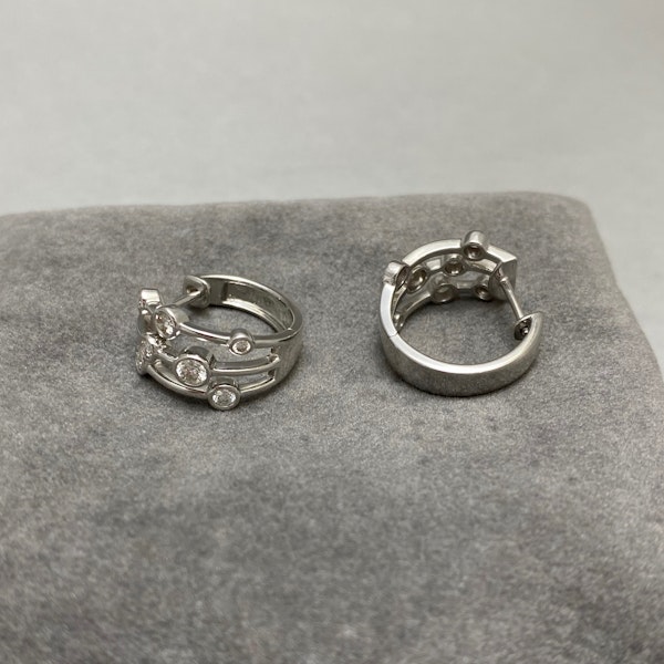 Hoop Diamond Earrings in 18ct White Gold date circa 1980, SHAPIRO & Co since1979 - image 4