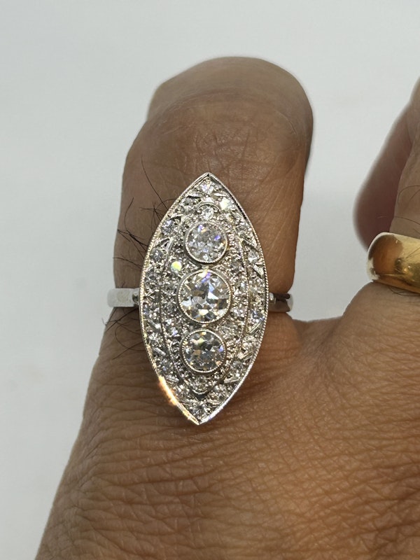 Art Deco French diamond platinum ring at Deco&Vintage Ltd - image 4