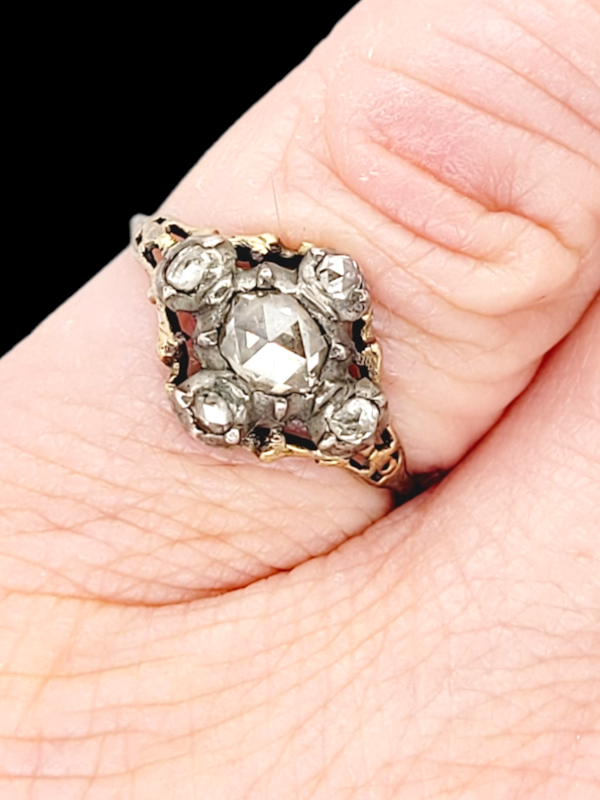 18th century rose diamond foiled ring SKU: 6554 DBGEMS - image 1