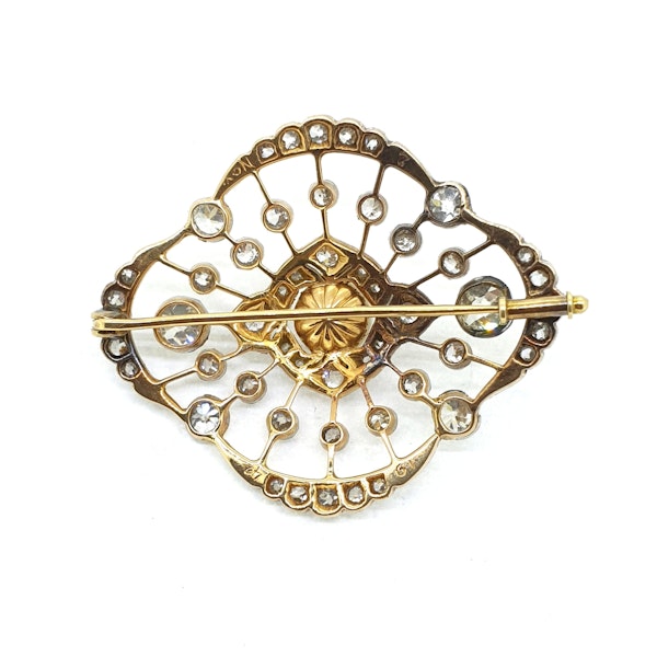 Belle Époque diamond and pearl brooch - image 2