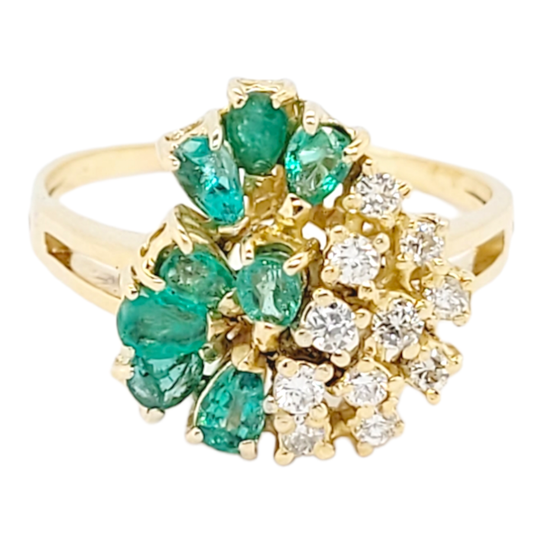 Cool 1960's emerald and diamond dress ring SKU: 6560 DBGEMS - image 2