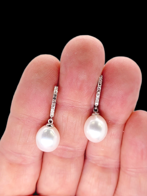 Pearl and diamond earrings SKU: 6563 DBGEMS - image 2