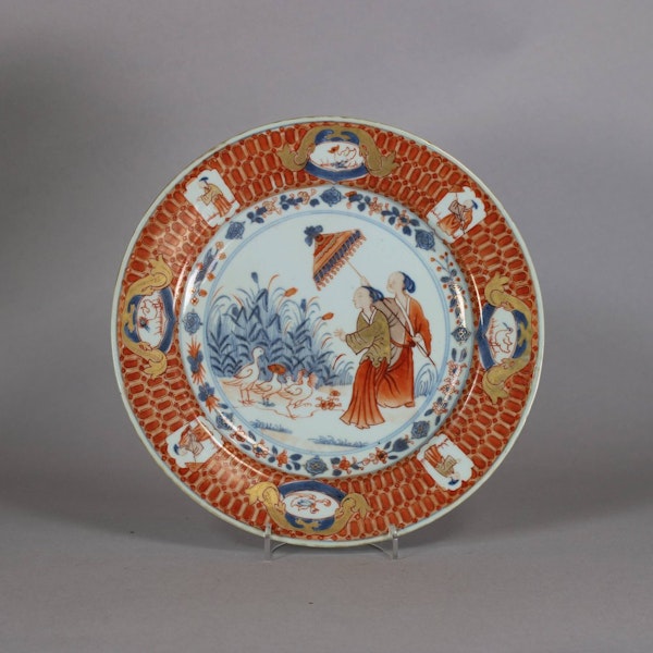 Chinese Imari Pronk 'Lady with a Parasol' plate, c.1740 - image 1