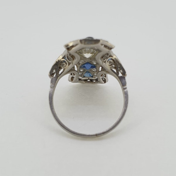 Art Deco sapphire and diamond ring - image 3