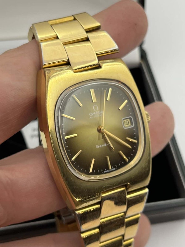Omega Geneve Automatic, Date, Gold Plated, 1973, Brown Dial, 1012 Movement, Case Ref: 166.0191 - image 3