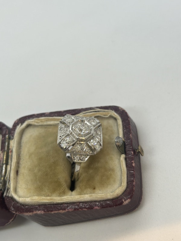 Lovely Art Deco French diamond platinum ring at Deco&Vintage Ltd - image 2