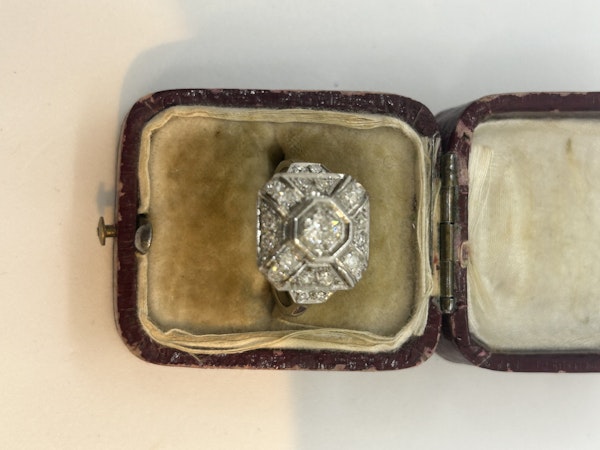 Lovely Art Deco French diamond platinum ring at Deco&Vintage Ltd - image 3