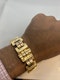 Heavy and chic 1940,s French tank 18ct yellow and rose gold bracelet at Deco&Vintage Ltd - image 3