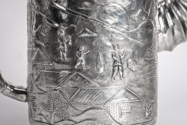 A large Chinese silver coffee pot with repousse decoration depicting scenes relating to the Japanese occupation of Port Arthur following the Russo Japanese war of 1904-05 - image 5
