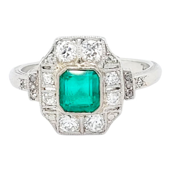 Art deco emerald and diamond entertainment ring SKU: 6576 DBGEMS - image 2