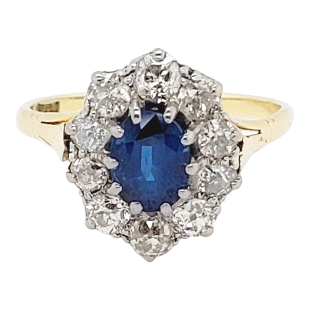 Antique Sapphire And Diamond Engagement Ring SKU: 6586 DBGEMS